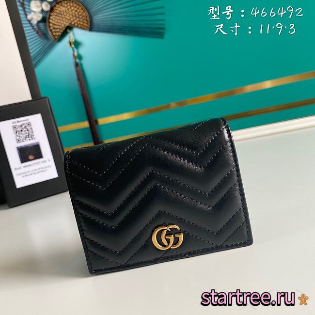 GUCCI | GG Marmont card case wallet black-11cm*8.5cm*3cm - 1