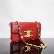 CELINE Chain Shoulder Bag Triomphe In Shiny Calfskin Red-20.5 X 10.5 X 4cm - 1