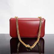 CELINE Chain Shoulder Bag Triomphe In Shiny Calfskin Red-20.5 X 10.5 X 4cm - 4