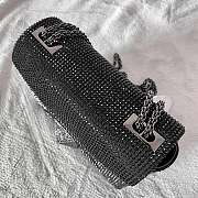 Valentino Garavani One Stud embroidered black mini bag-19cm - 4