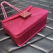 Valentino Garavani One Stud embroidered Rose Red mini bag-19cm - 3