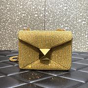 Valentino Garavani One Stud embroidered Yellow mini bag-19cm - 1