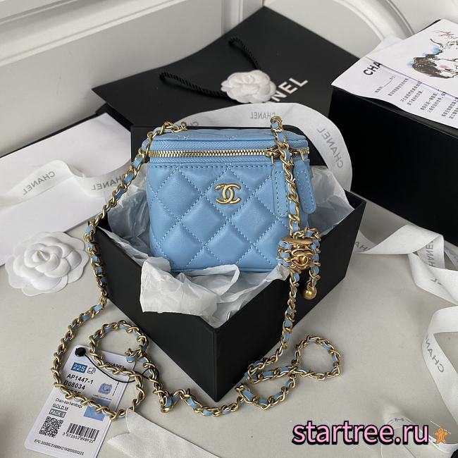 Chanel 2020 SS Small Cosmetic Bag Blue - 1