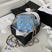 Chanel 2020 SS Small Cosmetic Bag Blue - 1