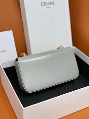 CELINE Chain Shoulder Bag Triomphe In Shiny Calfskin Light Gray-20.5 X 10.5 X 4cm - 5