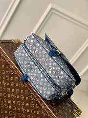 LOUIS VUITTON Monogram Mini Lin Saumur Blue-28x11x20cm - 5