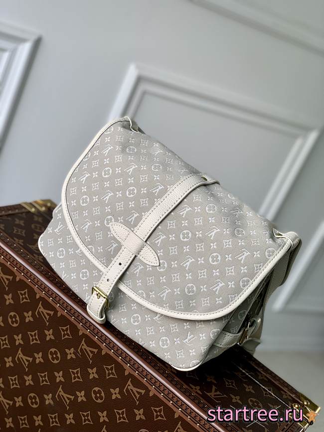 LOUIS VUITTON Monogram Mini Lin Saumur Cream-28x11x20cm - 1