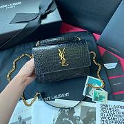 YSL Monogram Kate In Embossed Crocodile Shiny - 19cm*14*5.5 - 1