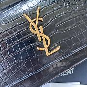 YSL Monogram Kate In Embossed Crocodile Shiny - 19cm*14*5.5 - 5