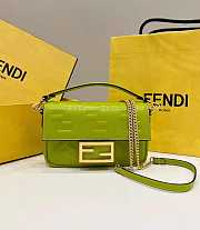 Fendi Baguette Acid green nappa leather bag-19*4*11.5 - 1
