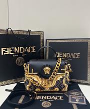 FENDI X VERSACE BAG Gold-25X15X22CM - 3