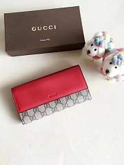 Gucci GG supreme wallet Red-19*10*2cm - 1