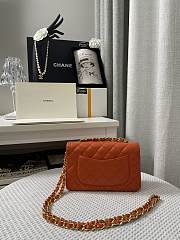 Chanel Mini Classic Flap Lambskin Orange-20cm - 3