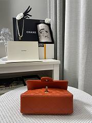 Chanel Mini Classic Flap Lambskin Orange-20cm - 4