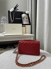 Chanel Mini Classic Flap Lambskin Rose Red-20cm - 2