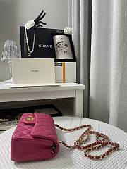 Chanel Mini Classic Flap Lambskin Rose Pink-20cm - 4