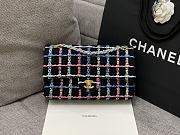 Chanel Navy Sparkle Tweed Classic Mini Rectangular Flap Bag-25cm - 1