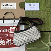Ophidia GG small Canvas Handbag in Beige and Blue-25*15.5*6CM - 4