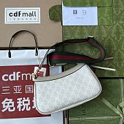 Ophidia GG small Canvas Handbag in Beige and white-25*15.5*6CM - 3