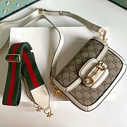 Gucci Horsebit 1955 Supreme Canvas Mini White Bag - 658574 - 20.5x14x5cm - 3