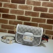 Gucci Horsebit 1955 Supreme Canvas Mini White Bag - 658574 - 20.5x14x5cm - 1