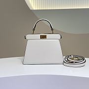 Fendi Peekaboo I see U small bag White-11x20x15cm - 5