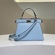 Fendi Peekaboo I see U small bag Blue-11x20x15cm - 1