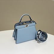 Fendi Peekaboo I see U small bag Blue-11x20x15cm - 5