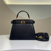 Fendi Peekaboo I see U small bag Black-11x20x15cm - 5