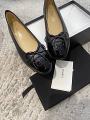 Chanel Black Two-Tone Leather Ballet Flats - 1