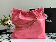 CHANEL 22 HANDBAG Shiny Calfskin & Gold-Tone Metal Pink - 5