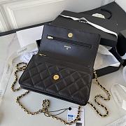 Chanel Black Quilted Lambskin Pearl Crush Wallet-19cm - 4