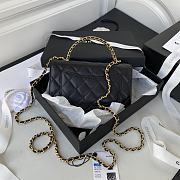 Chanel Black Quilted Lambskin Pearl Crush Wallet-19cm - 3