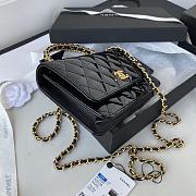 Chanel Black Quilted Patent Leather Bag-19cm - 5