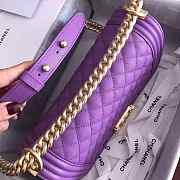 Chanel Quilted Calfskin Medium Boy Bag Violet- A67086 -25x14.5x8cm - 3