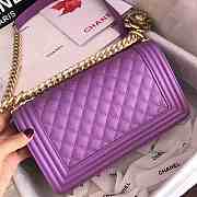 Chanel Quilted Calfskin Medium Boy Bag Violet- A67086 -25x14.5x8cm - 2