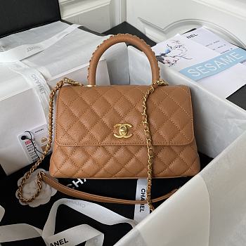 CHANEL Coco Handle Brown-23cm