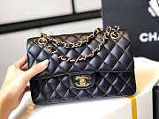 Chanel Double Flap Bag Lambskin Black with Gold Hardware 23cm  - 3