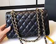 Chanel Double Flap Bag Lambskin Black with Gold Hardware 23cm  - 2