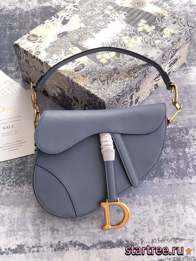 Dior Saddle Bag Ligt Blue-25.5✕20✕6.5cm - 1