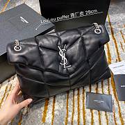 YSL| Loulou Puffer Small Bag In Quilted Lambskin Black Silver - 29x17x11cm - 1