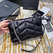 YSL| Loulou Puffer Small Bag In Quilted Lambskin Black Silver-23×15.5×5.8cm - 3