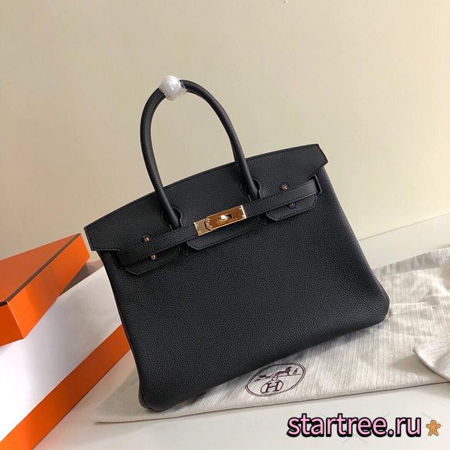 Hermes Birkin 30 Black with Gold Hardware - 1