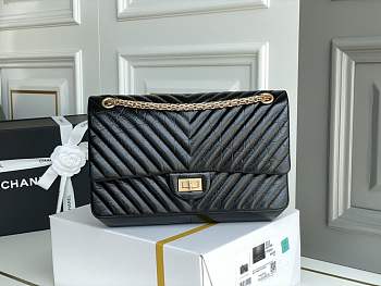 Chanel 2.55 Aged Calfskin Black-24cm