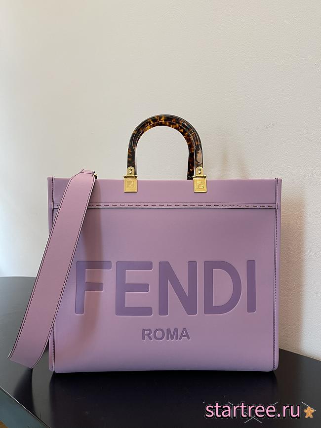 Fendi Tote Sunshine Medium Lilac leather shopper Purple - 1