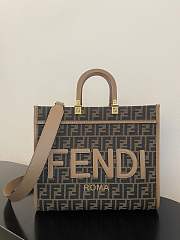 Fendi Tote Sunshine Medium Brown FF jacquard fabric shopper - 1