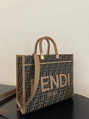 Fendi Tote Sunshine Medium Brown FF jacquard fabric shopper - 4