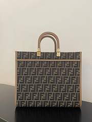 Fendi Tote Sunshine Medium Brown FF jacquard fabric shopper - 3