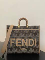 Fendi Tote Large Brown FF jacquard fabric shopper - 1