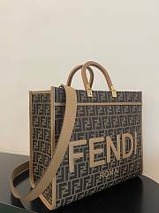 Fendi Tote Large Brown FF jacquard fabric shopper - 4